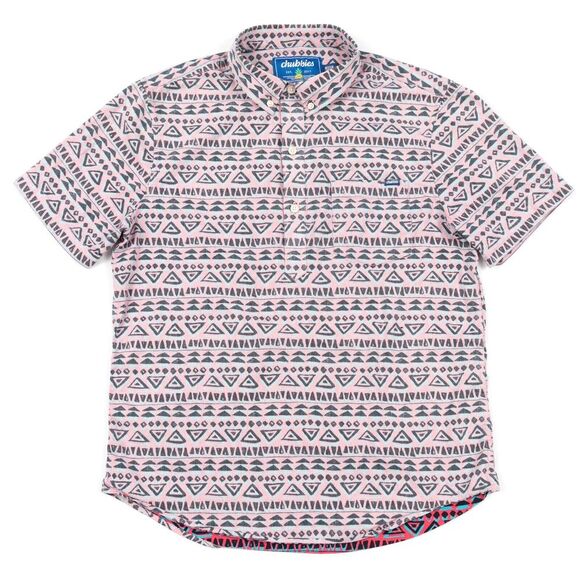 Chubbies Men's Shirt Aztec Pattern Performance Half Button Pullover Top Medium - Picture 2 of 10